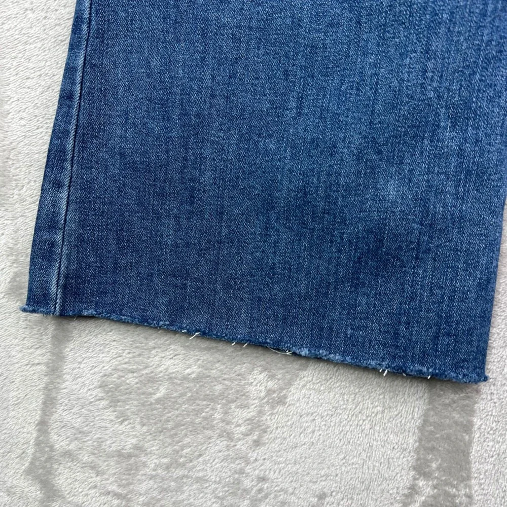 Paige Rory Crop Flare Jeans Womens 31 Zaylee Blue Stretch Raw Hem Denim New Nwt - Picture 14 of 15